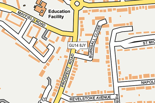 GU14 8JY map - OS OpenMap – Local (Ordnance Survey)