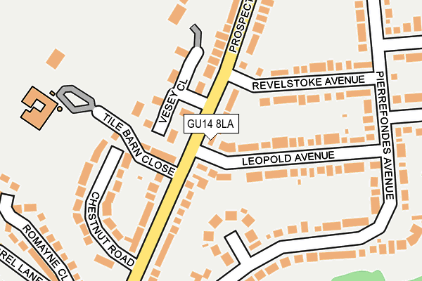GU14 8LA map - OS OpenMap – Local (Ordnance Survey)