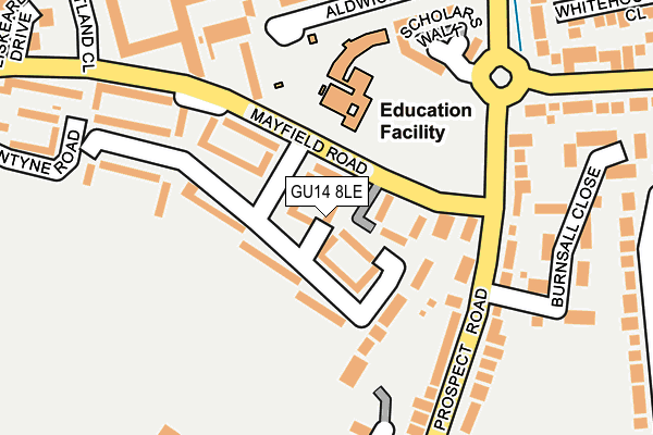 GU14 8LE map - OS OpenMap – Local (Ordnance Survey)