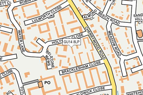 GU14 8LP map - OS OpenMap – Local (Ordnance Survey)