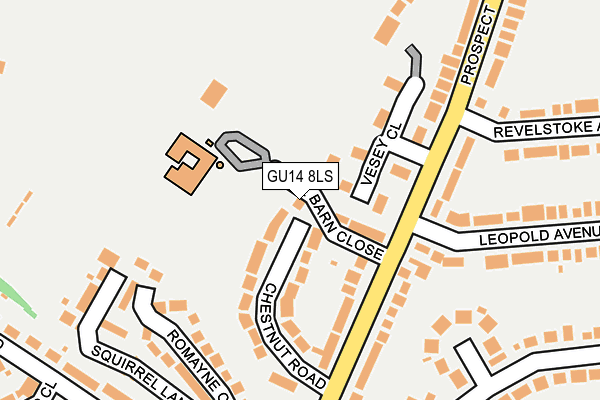 GU14 8LS map - OS OpenMap – Local (Ordnance Survey)