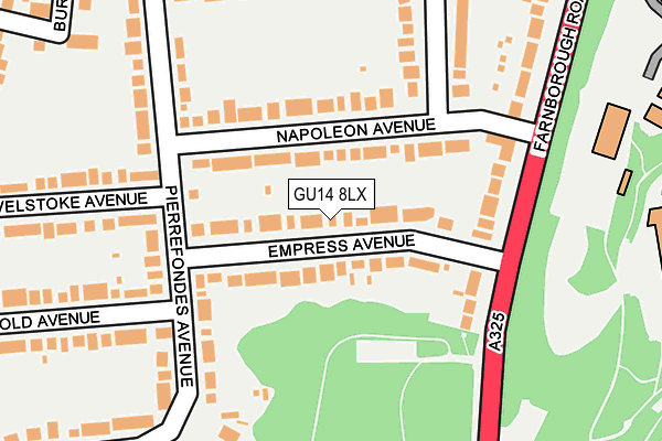 GU14 8LX map - OS OpenMap – Local (Ordnance Survey)