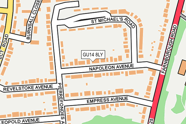 GU14 8LY map - OS OpenMap – Local (Ordnance Survey)