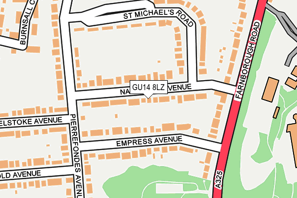 GU14 8LZ map - OS OpenMap – Local (Ordnance Survey)