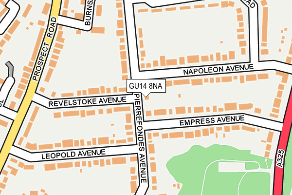 GU14 8NA map - OS OpenMap – Local (Ordnance Survey)