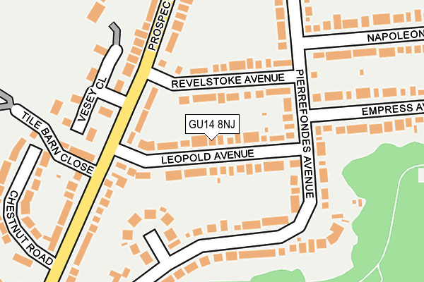 GU14 8NJ map - OS OpenMap – Local (Ordnance Survey)