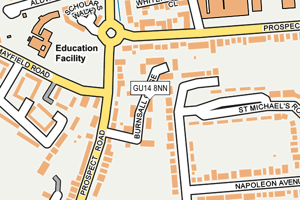 GU14 8NN map - OS OpenMap – Local (Ordnance Survey)