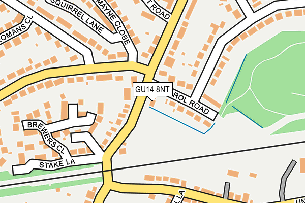 GU14 8NT map - OS OpenMap – Local (Ordnance Survey)