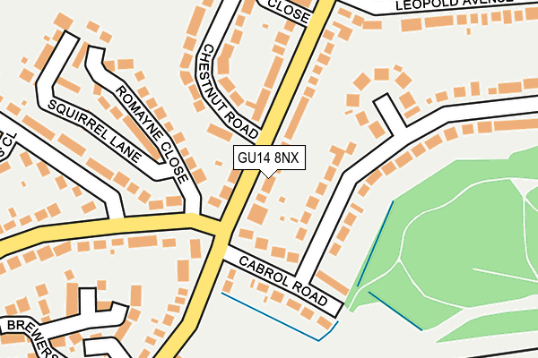 GU14 8NX map - OS OpenMap – Local (Ordnance Survey)