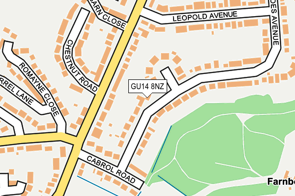 GU14 8NZ map - OS OpenMap – Local (Ordnance Survey)