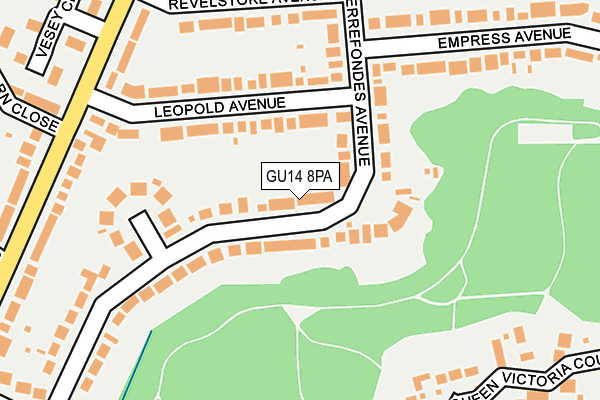 GU14 8PA map - OS OpenMap – Local (Ordnance Survey)