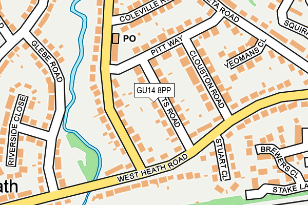 GU14 8PP map - OS OpenMap – Local (Ordnance Survey)
