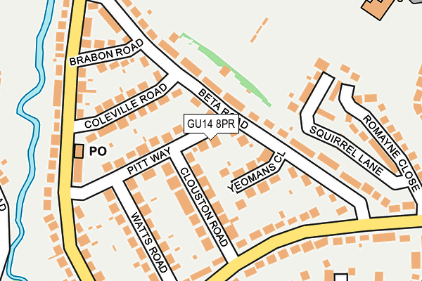 GU14 8PR map - OS OpenMap – Local (Ordnance Survey)