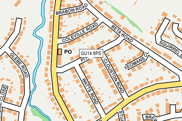 GU14 8PS map - OS OpenMap – Local (Ordnance Survey)
