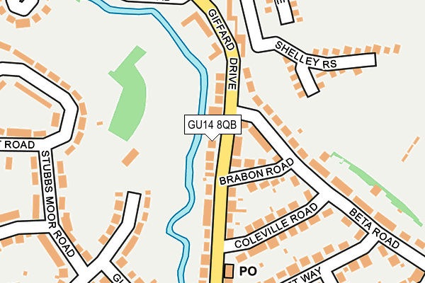 GU14 8QB map - OS OpenMap – Local (Ordnance Survey)