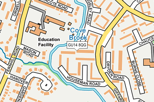 GU14 8QG map - OS OpenMap – Local (Ordnance Survey)