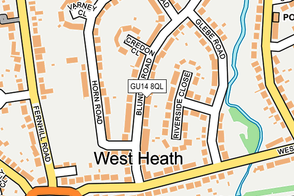 GU14 8QL map - OS OpenMap – Local (Ordnance Survey)