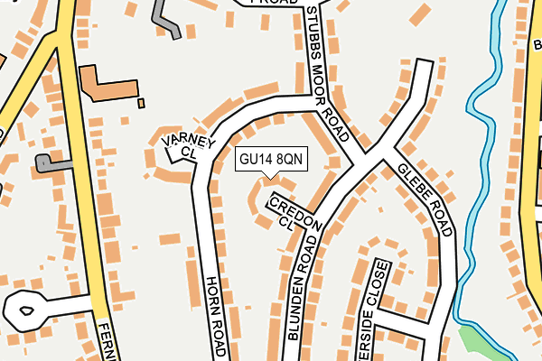 GU14 8QN map - OS OpenMap – Local (Ordnance Survey)