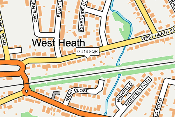 GU14 8QR map - OS OpenMap – Local (Ordnance Survey)