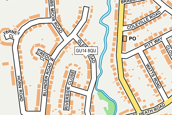 GU14 8QU map - OS OpenMap – Local (Ordnance Survey)