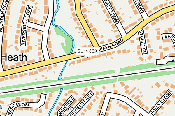 GU14 8QX map - OS OpenMap – Local (Ordnance Survey)