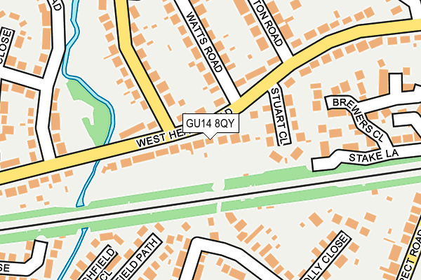 GU14 8QY map - OS OpenMap – Local (Ordnance Survey)