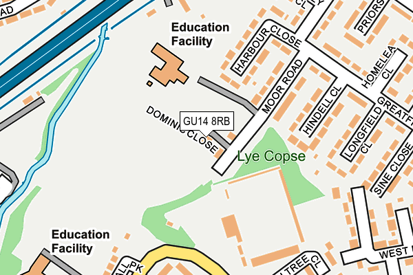GU14 8RB map - OS OpenMap – Local (Ordnance Survey)