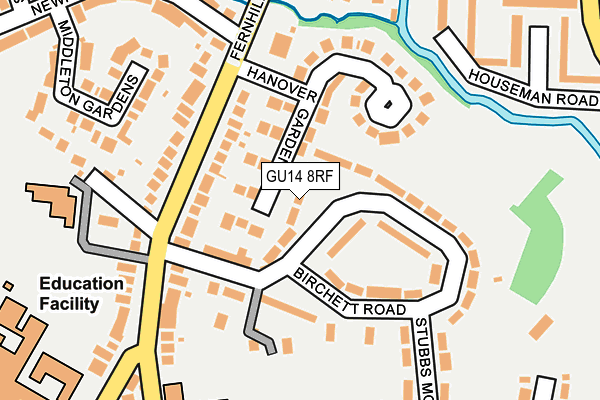 GU14 8RF map - OS OpenMap – Local (Ordnance Survey)