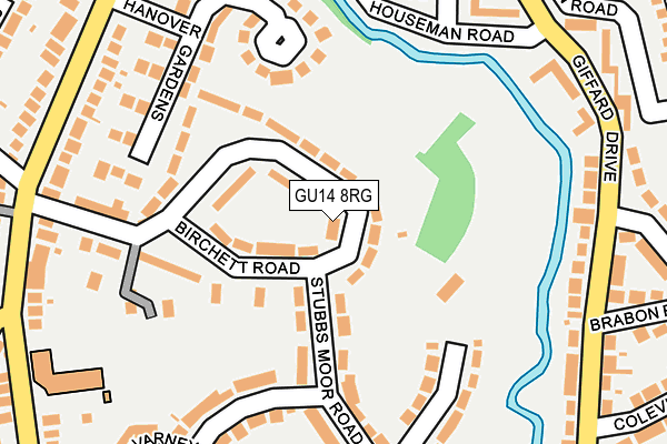 GU14 8RG map - OS OpenMap – Local (Ordnance Survey)