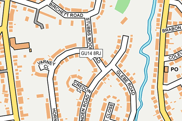 GU14 8RJ map - OS OpenMap – Local (Ordnance Survey)