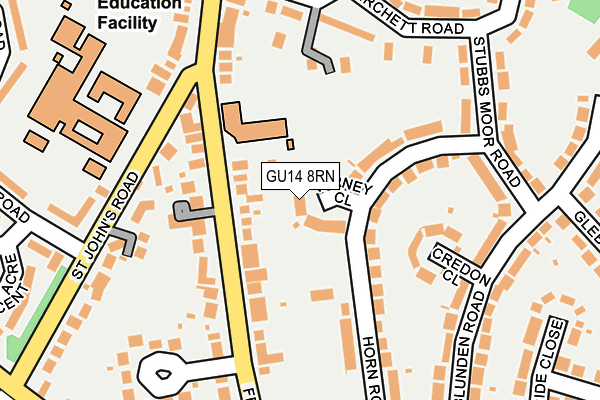 GU14 8RN map - OS OpenMap – Local (Ordnance Survey)
