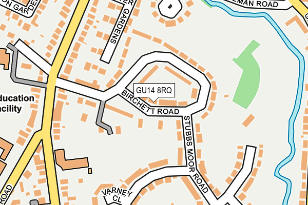 GU14 8RQ map - OS OpenMap – Local (Ordnance Survey)
