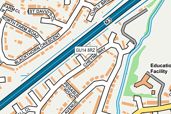 GU14 8RZ map - OS OpenMap – Local (Ordnance Survey)