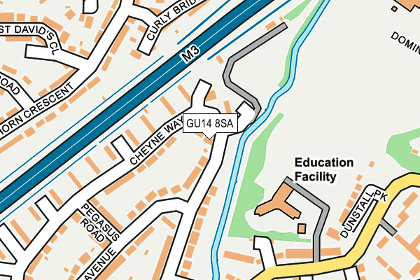 GU14 8SA map - OS OpenMap – Local (Ordnance Survey)