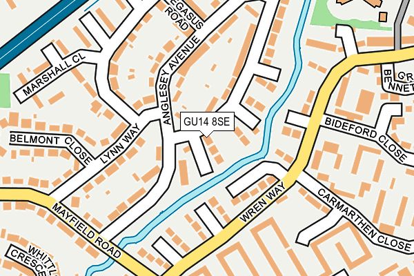 GU14 8SE map - OS OpenMap – Local (Ordnance Survey)