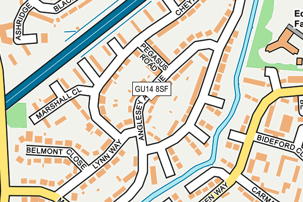 GU14 8SF map - OS OpenMap – Local (Ordnance Survey)