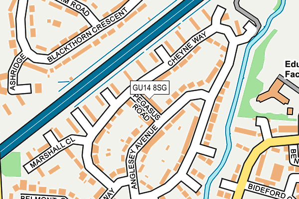 GU14 8SG map - OS OpenMap – Local (Ordnance Survey)