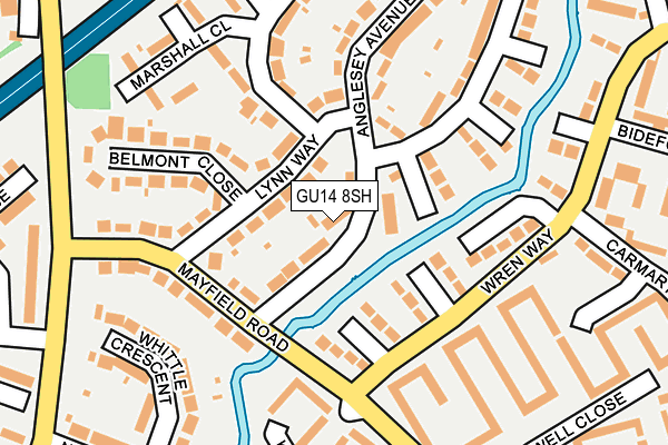 GU14 8SH map - OS OpenMap – Local (Ordnance Survey)