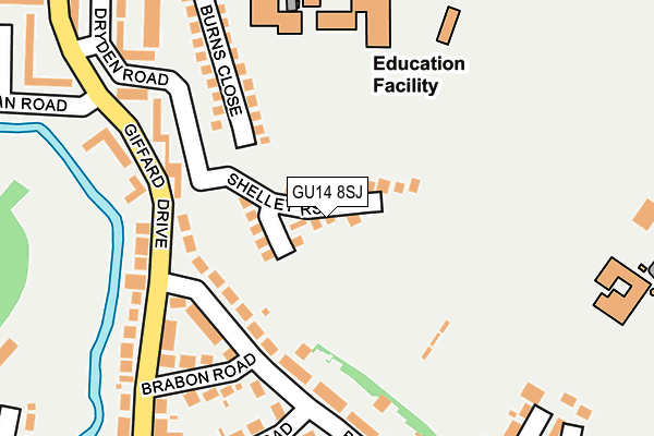 GU14 8SJ map - OS OpenMap – Local (Ordnance Survey)