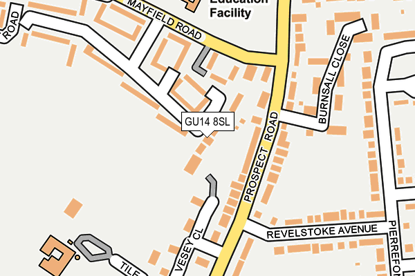 GU14 8SL map - OS OpenMap – Local (Ordnance Survey)