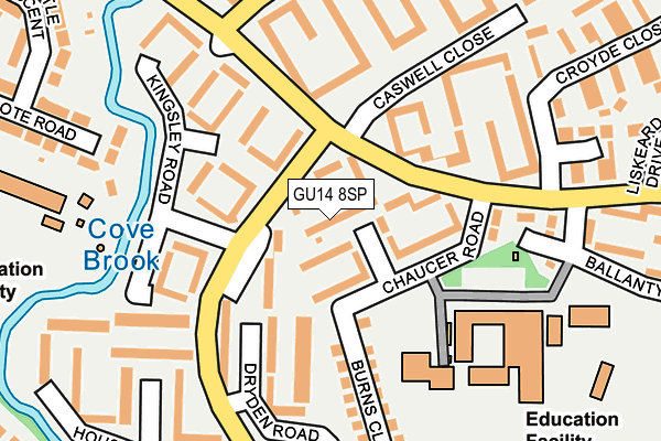 GU14 8SP map - OS OpenMap – Local (Ordnance Survey)