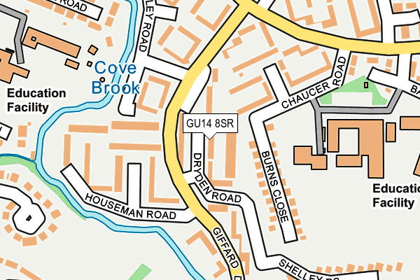 GU14 8SR map - OS OpenMap – Local (Ordnance Survey)