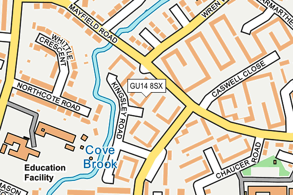 GU14 8SX map - OS OpenMap – Local (Ordnance Survey)