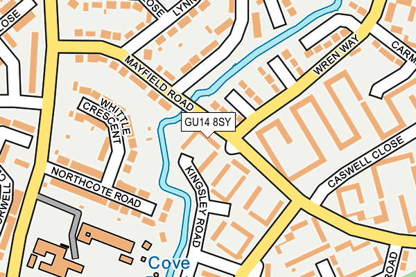 GU14 8SY map - OS OpenMap – Local (Ordnance Survey)