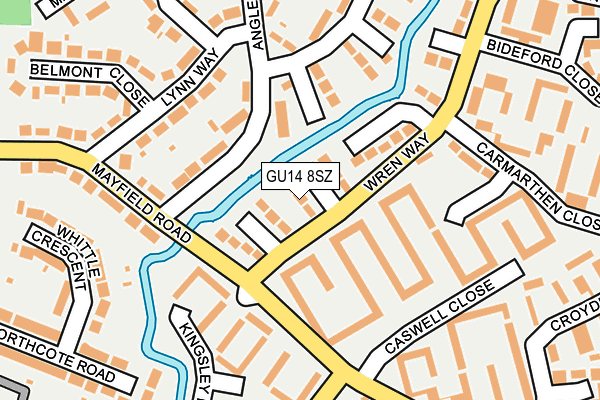 GU14 8SZ map - OS OpenMap – Local (Ordnance Survey)