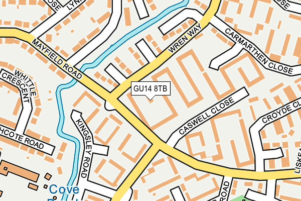 GU14 8TB map - OS OpenMap – Local (Ordnance Survey)