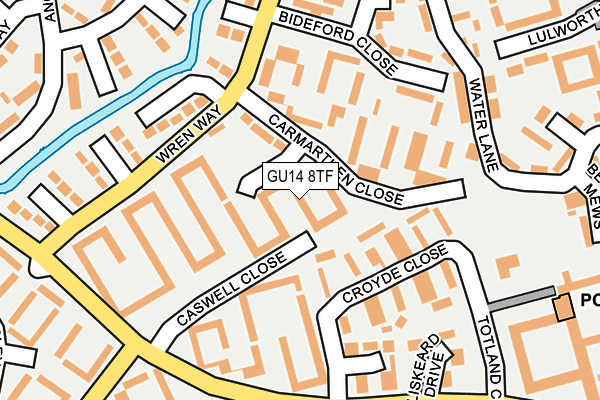 GU14 8TF map - OS OpenMap – Local (Ordnance Survey)