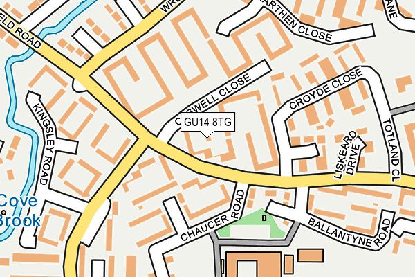 GU14 8TG map - OS OpenMap – Local (Ordnance Survey)