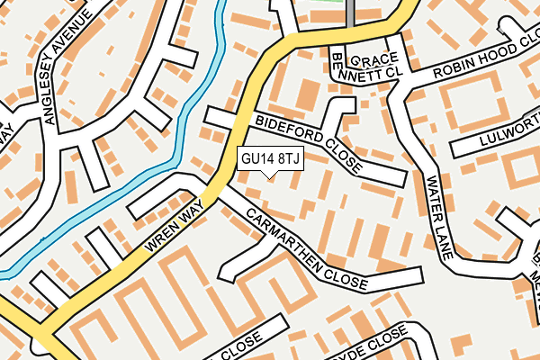 GU14 8TJ map - OS OpenMap – Local (Ordnance Survey)