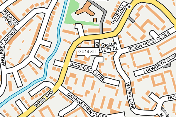 GU14 8TL map - OS OpenMap – Local (Ordnance Survey)